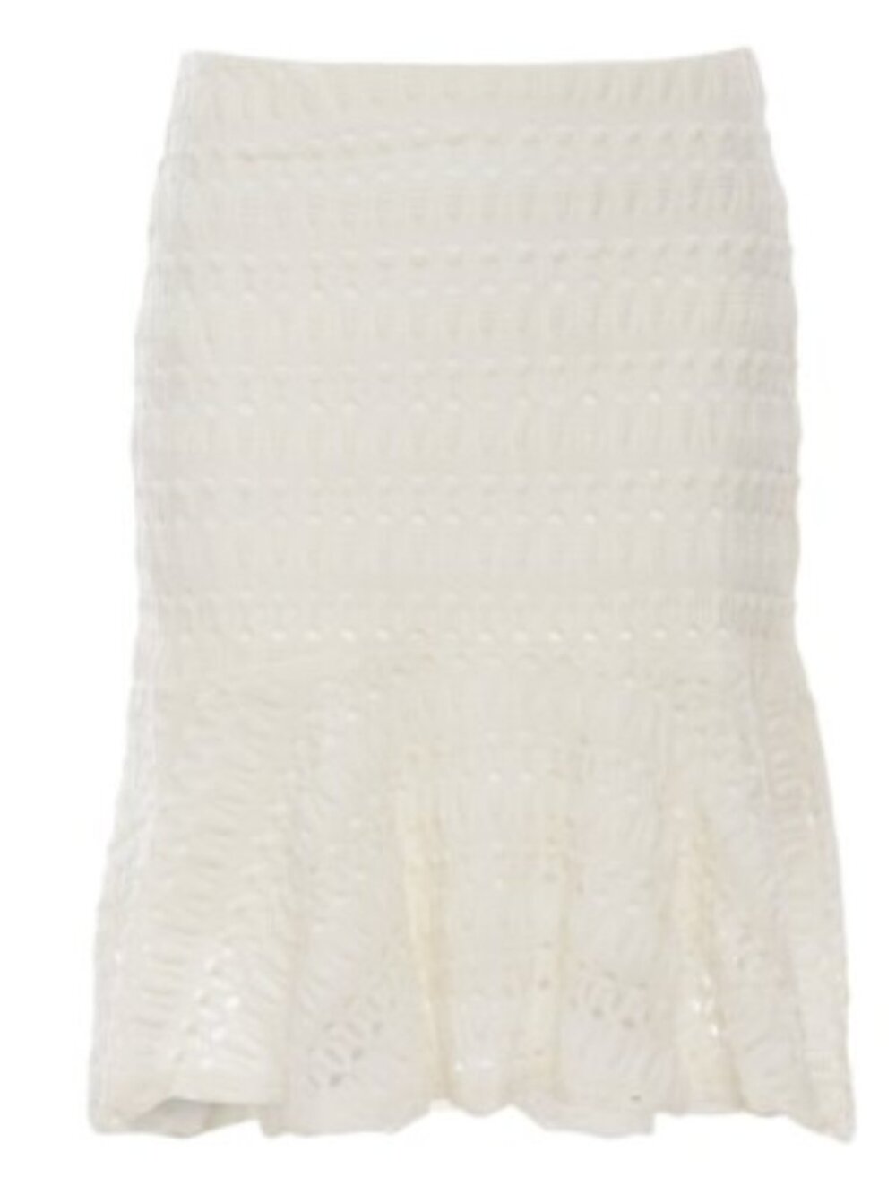 NWT Moon River Women's Eyelet Midi Knit Texture Skirt White Ivory M Vacation